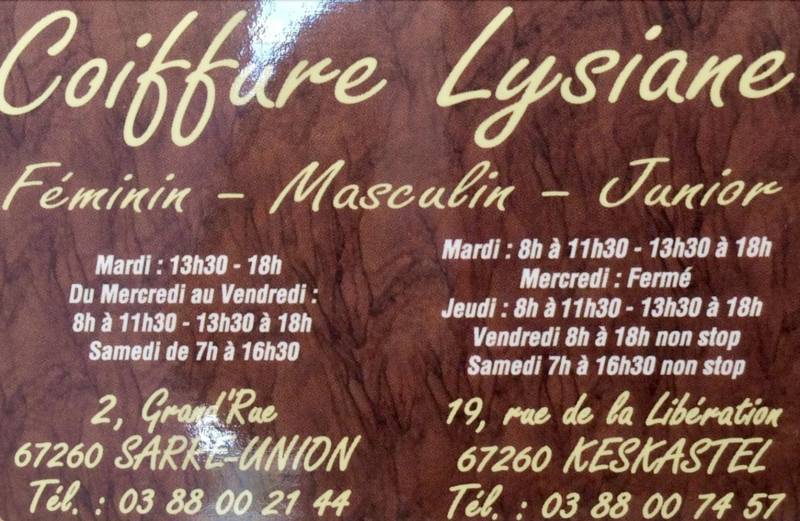 Coiffeur sur KESKASTEL & SARRE UNION Coiffure Lysiane